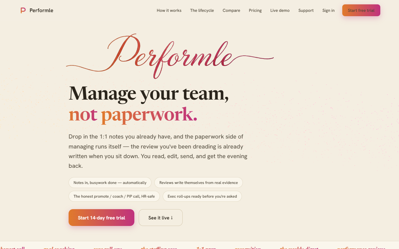 Performle screenshot